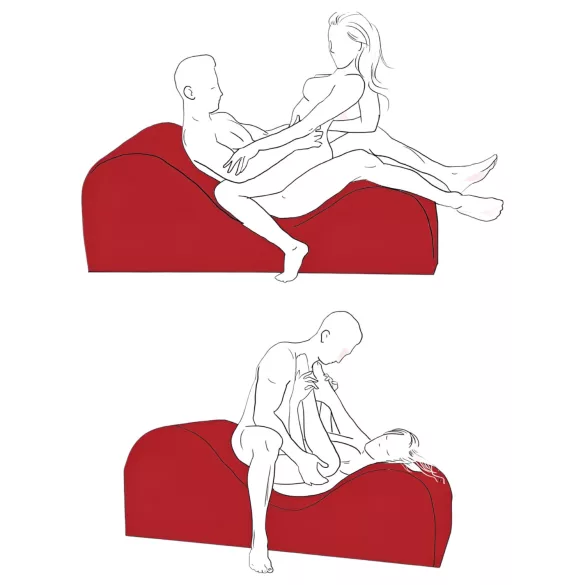 Liberator Esse Lounger - fotel tantra regulowany - 3-częściowy - czerwony