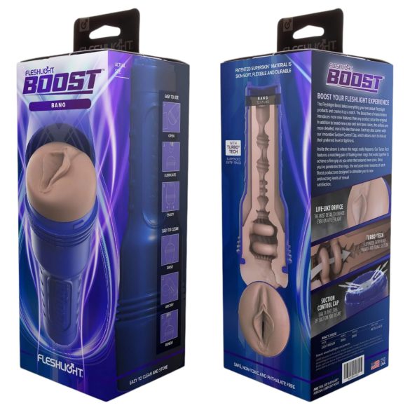 Fleshlight Boost Bang - masturbator waginalny - realistyczny - cielisty