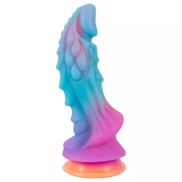 Beasty Cocks - dildo silikonowe kosmiczne - niebiesko-pomarańczowy