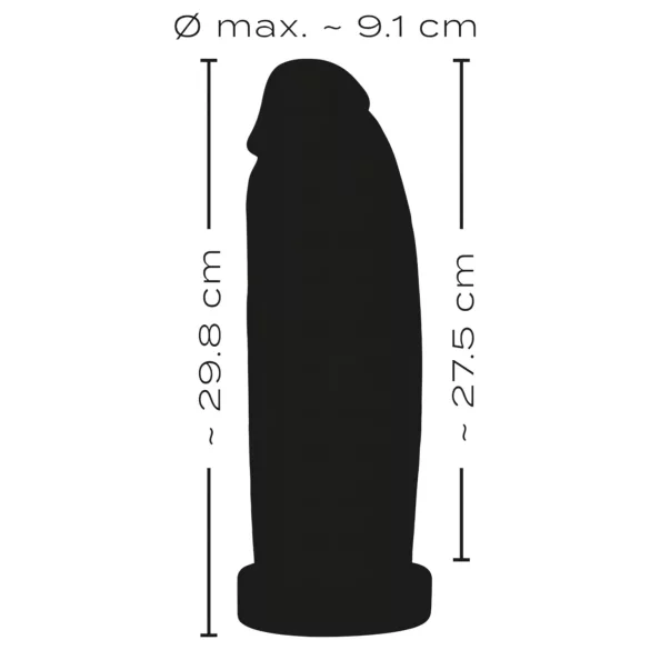realistixxx Real Giant - gigantyczny dildo - 30 cm (czarny)