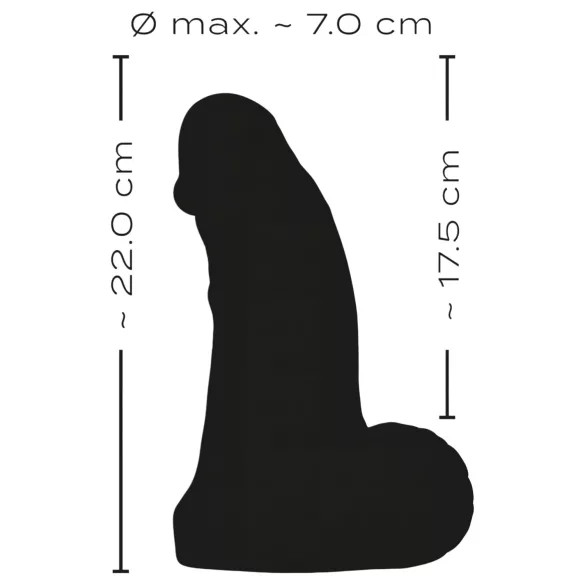 Realistixxx - realistyczny dildo z jądrami - 22 cm - czarny
