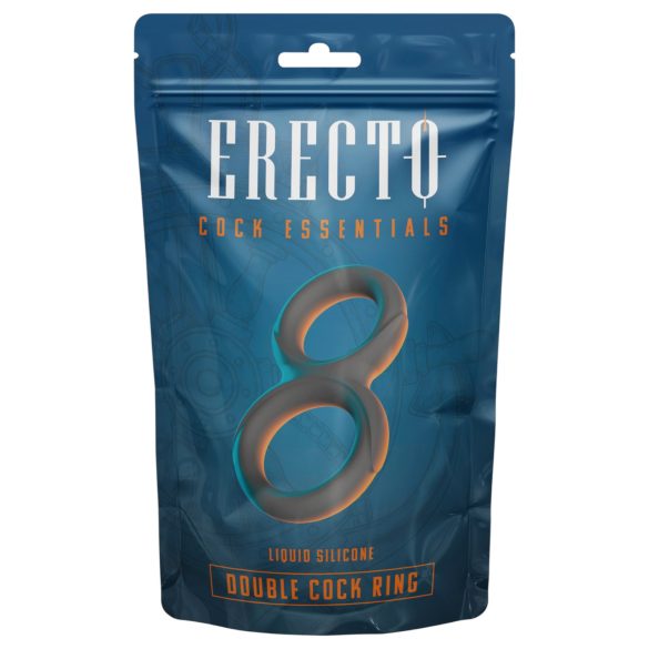 Erecto - podwójny pierścień na penisa - czarny