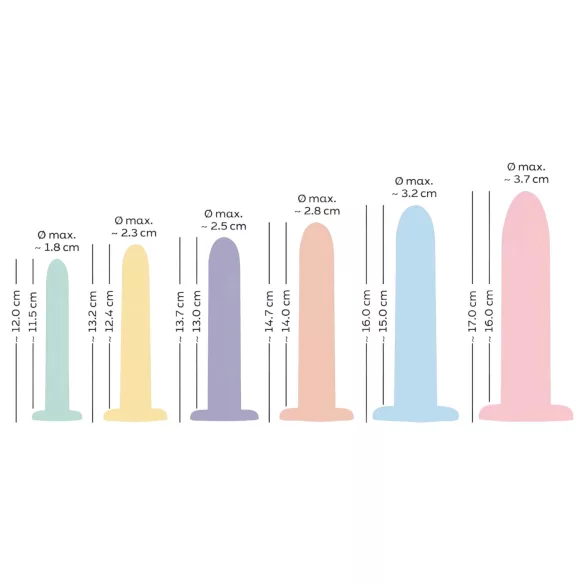 You2Toys - Six in a Row - zestaw trenażerów dildo - 6 szt. (kolorowy)