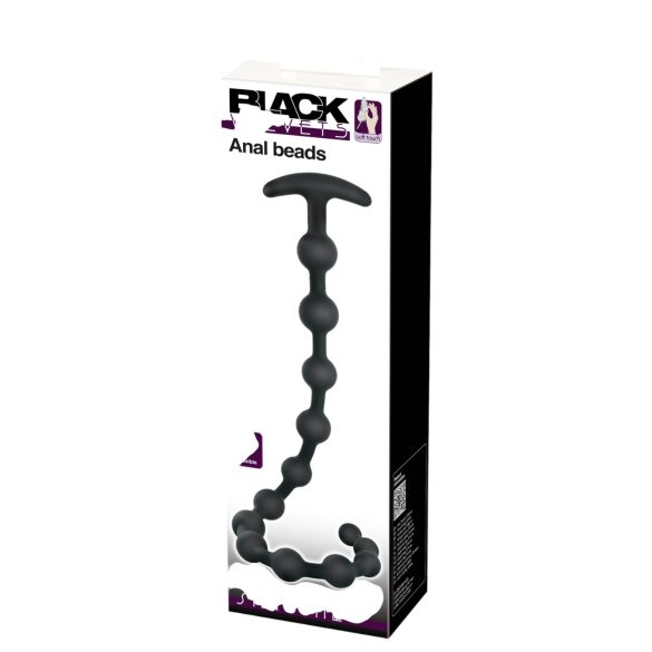 Black Velvets - korek analny z koralikami - czarny
