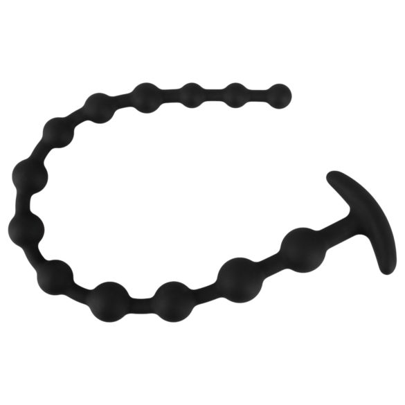 Black Velvets - korek analny z koralikami - czarny