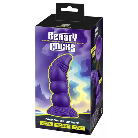 Beasty Cocks Demon of Desire - realistyczny dildo - silikon - fioletowy