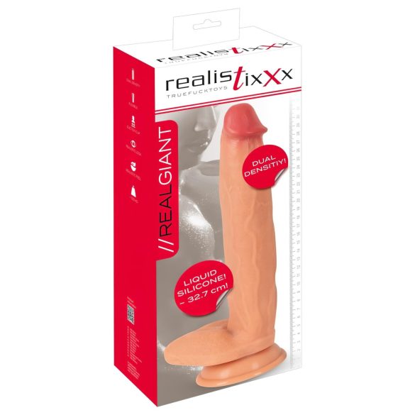 Realistixxx Real Giant - duży realistyczny dildo z jądrami - kolor cielisty