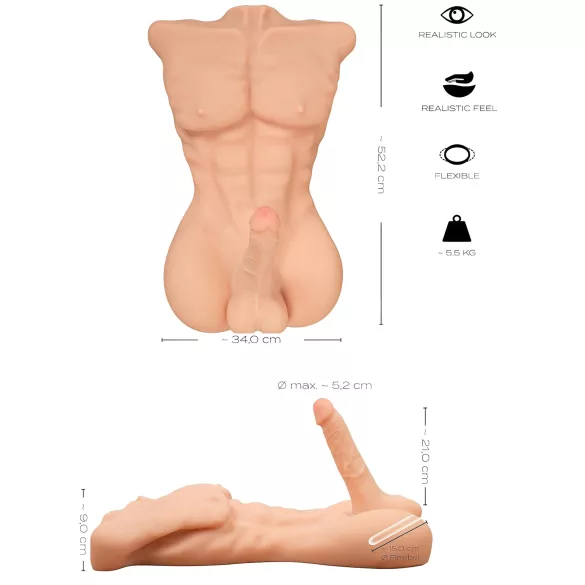 Realistixxx - masturbator męski tors - realistyczny wygląd