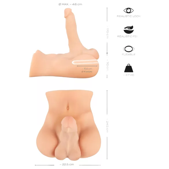 Realistixxx Deluxe Man 02 - męski tors - realistyczny - naturalny kolor