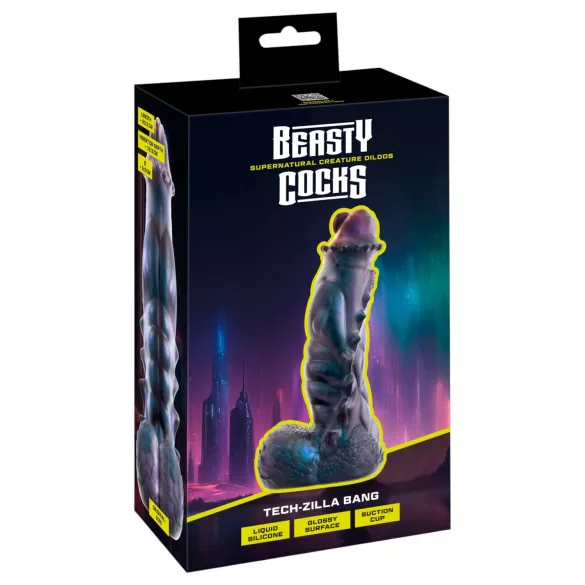 Beasty Cocks Tech-Zilla Bang - dildo typu „monster” z przyssawką (fioletowe)