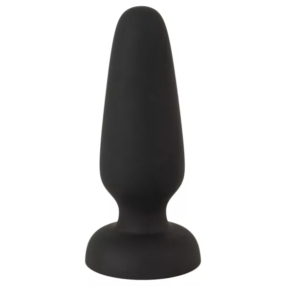 Black Velvets - silikonowy analny korek z przyssawką (czarny) - S