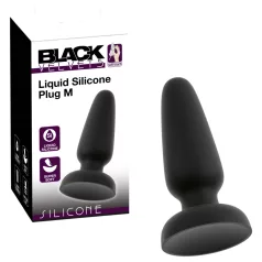   Black Velvets - silikonowy analny korek z przyssawką (czarny) - M