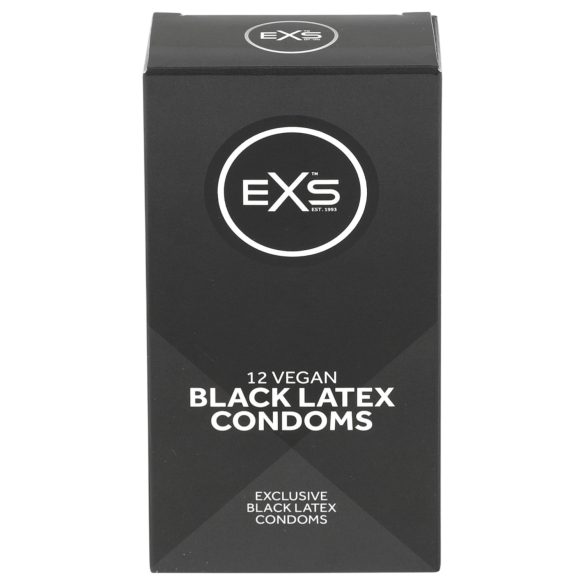 EXS Black - prezerwatywy lateksowe - czarne - 12 sztuk