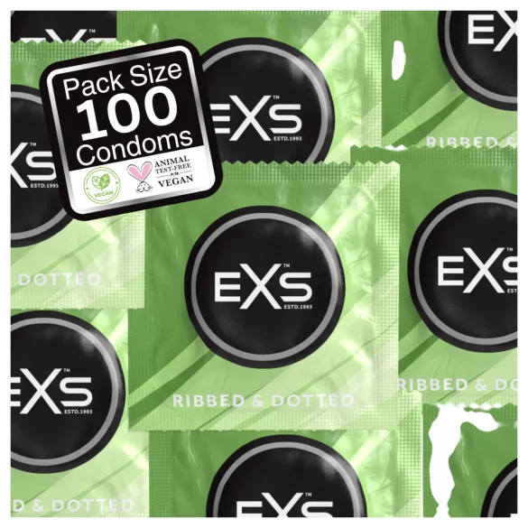 EXS Ribbed & Dotted - prążkowane, kropkowane prezerwatywy (100 szt.)