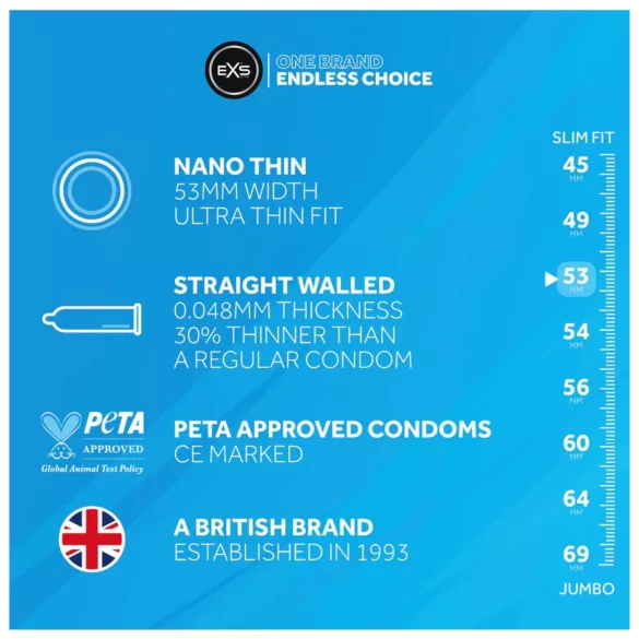 EXS - prezerwatywy ultra cienkie - nano thin - 12 sztuk