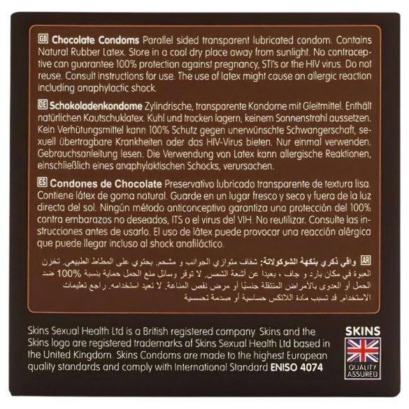 Skins - prezerwatywy smakowe czekoladowe - 4 sztuki