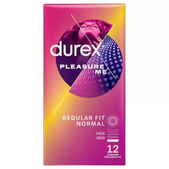 Durex Pleasure Me - prezerwatywy prążkowane i wypustkowe - 12 sztuk