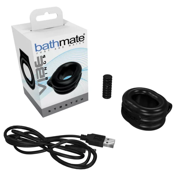 Bathmate Vibe Ring Stretch - wibrujący pierścień na penisa z akumulatorem (czarny)