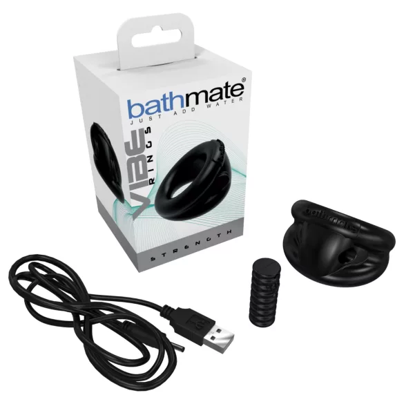 Bathmate Vibe Ring Strength - wibrujący pierścień na penisa z akumulatorem (czarny)