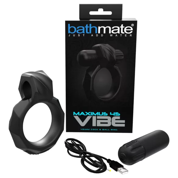 Bathmate Maximus Vibe 45 - akumulatorowy wibrujący pierścień na penisa (czarny)