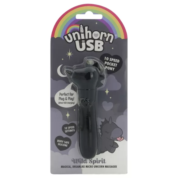 Unihorn Wild Spirit - bezprzewodowy miniwibrator (czarny)