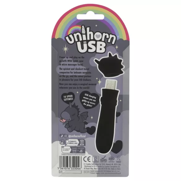 Unihorn Wild Spirit - bezprzewodowy miniwibrator (czarny)