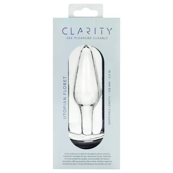 Clarity Utopian Floret - szklany korek analny (przezroczysty)