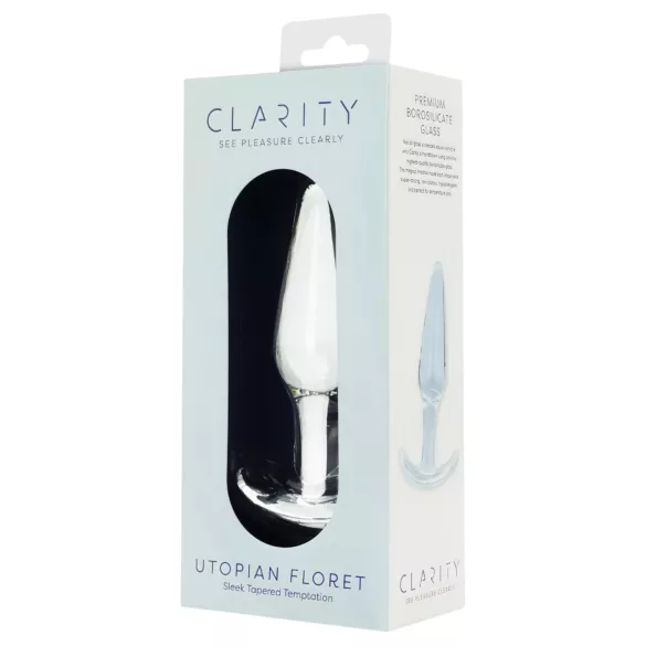 Clarity Utopian Floret - szklany korek analny (przezroczysty)