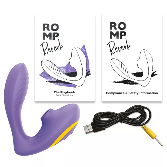 ROMP Reverb - falowany wibrator 2w1 z wypustką na punkt G (fioletowy)