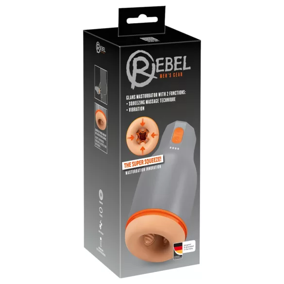 Rebel - wodoodporny zaciskowy masturbator (naturalno-szary)
