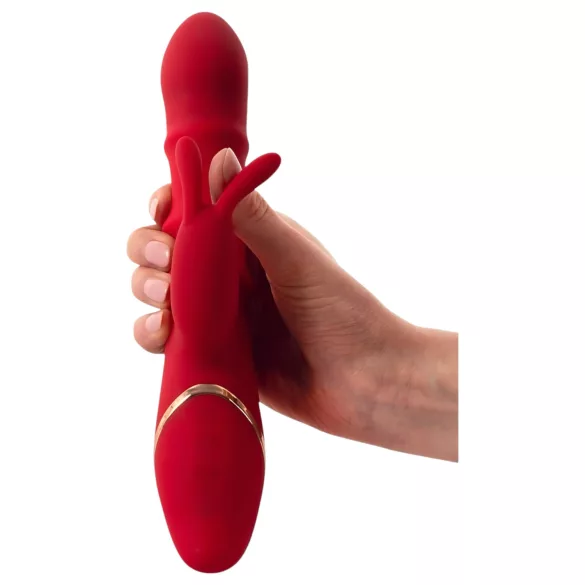 You2Toys - wibrator króliczek z pierścieniem - silikon czerwony