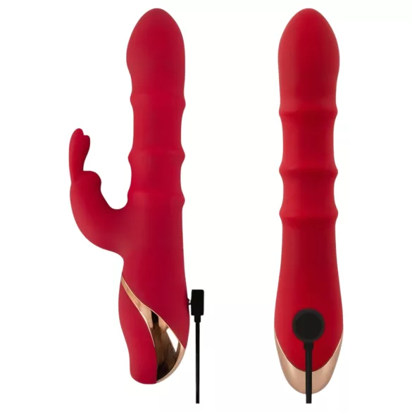 You2Toys - wibrator króliczek z pierścieniem - silikon czerwony