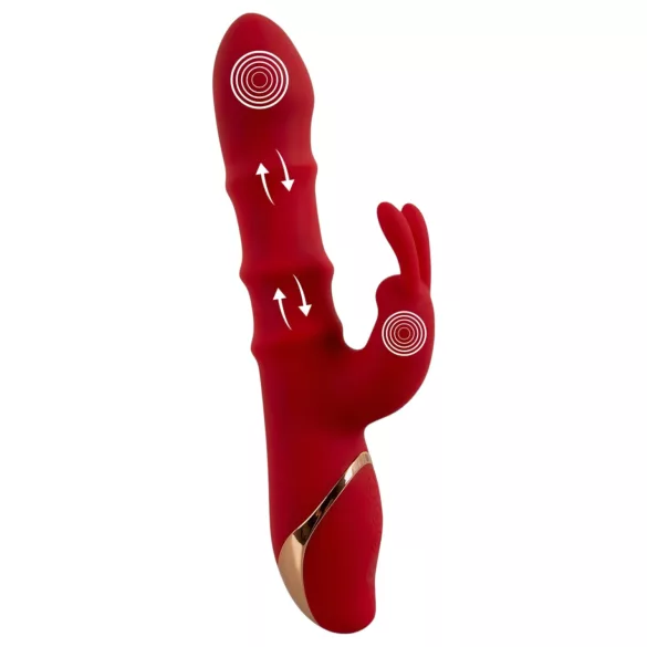 You2Toys - wibrator króliczek z pierścieniem - silikon czerwony
