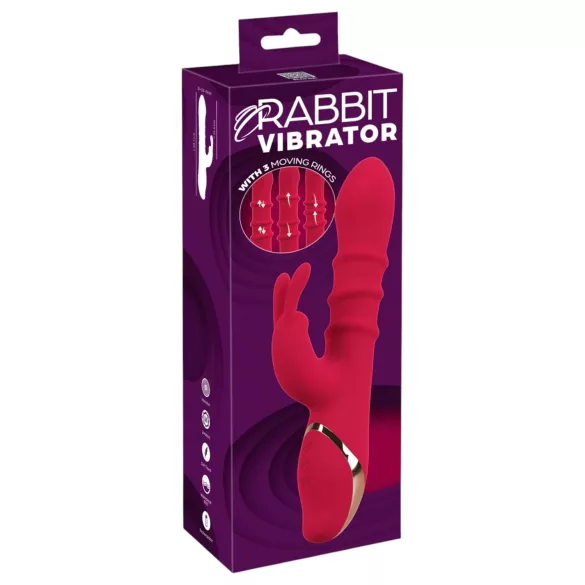 You2Toys - wibrator króliczek z pierścieniem - silikon czerwony