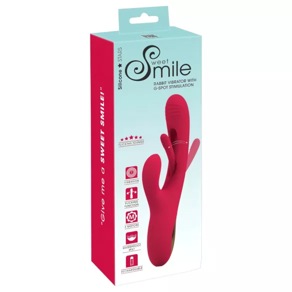 Smile - wibrator łechtaczkowy z języczkiem - silikon - czerwony
