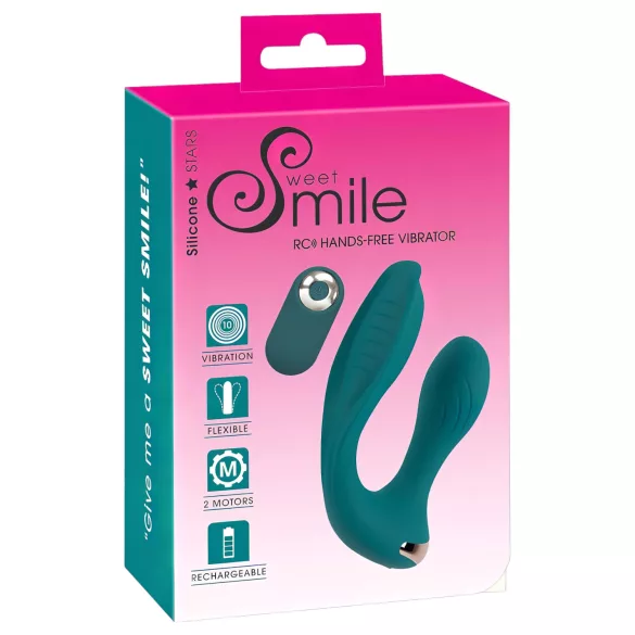 SMILE Hands-free - noszony, zakładany wibrator (turkusowy)