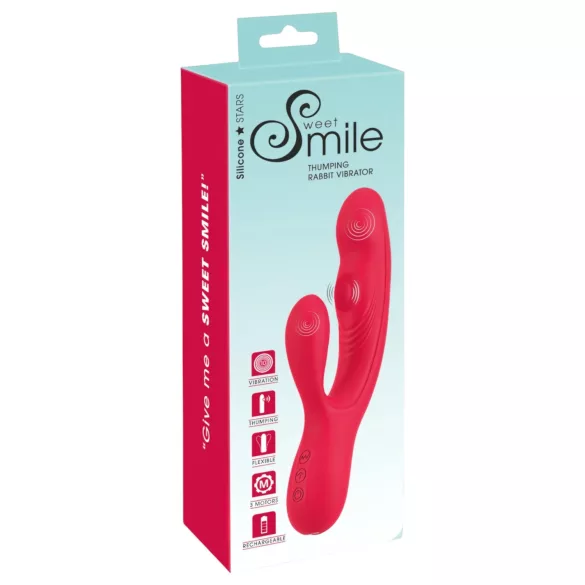 Smile Thumping Rabbit - wibrator łechtaczkowy 3 silniki akumulator czerwony