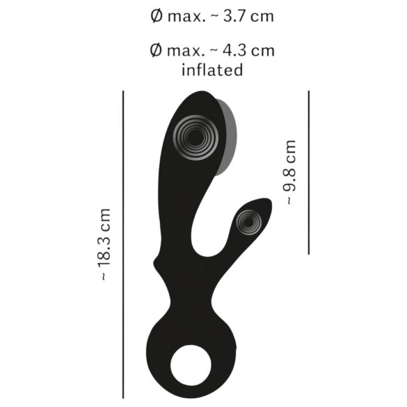 Eternal - wibrator z pompką i ramieniem na łechtaczkę - czarny