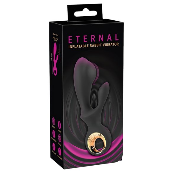 Eternal - wibrator z pompką i ramieniem na łechtaczkę - czarny