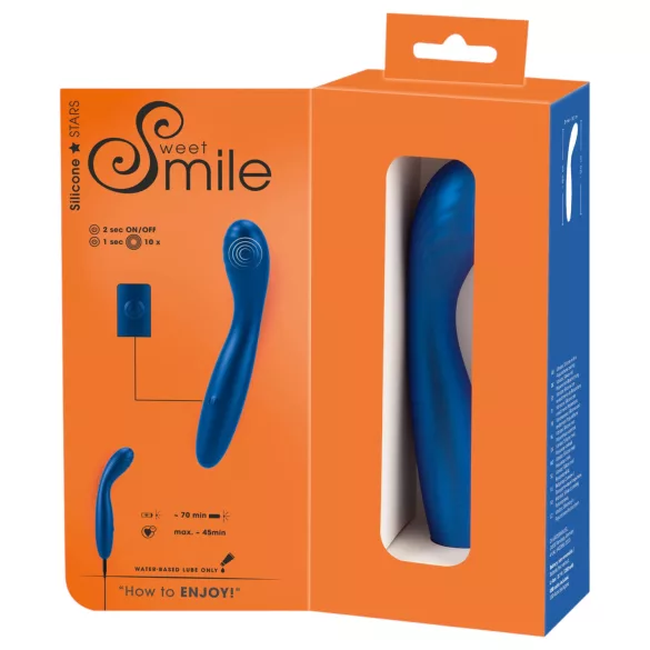Smile - wibrator do punktu G - elastyczny - niebieski