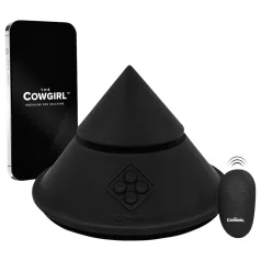   The Cowgirl Cone - sterowana aplikacją, luksusowa maszyna do seksu - z 2 wymiennymi nakładkami, 20 trybami wibracji (czarna)