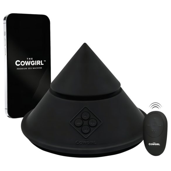 Cone Cowgirl - inteligentne urządzenie erotyczne z różnymi nakładkami (czarny)
