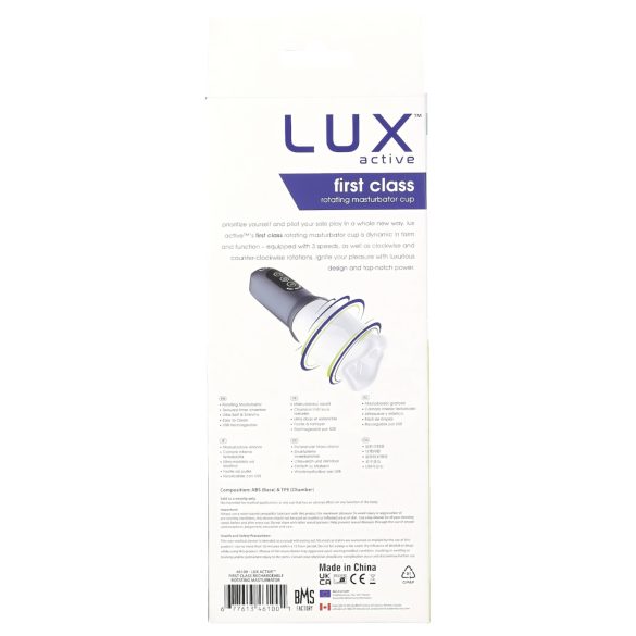 LUX Active First Class - masturbator obrotowy - biało-szary