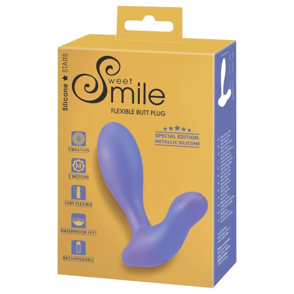 Smile - wibrator analny plug - wibrujący - niebieski