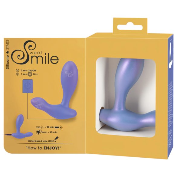 Smile - wibrator analny plug - wibrujący - niebieski