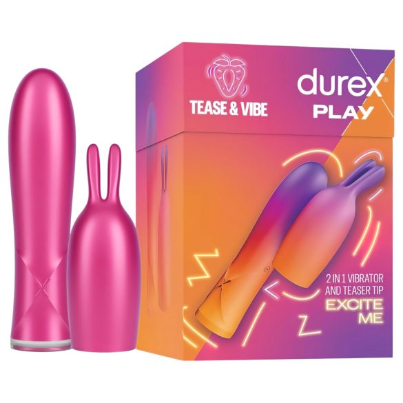 Durex Tease & Vibe - wibrator z króliczkiem do stymulacji łechtaczki (różowy)