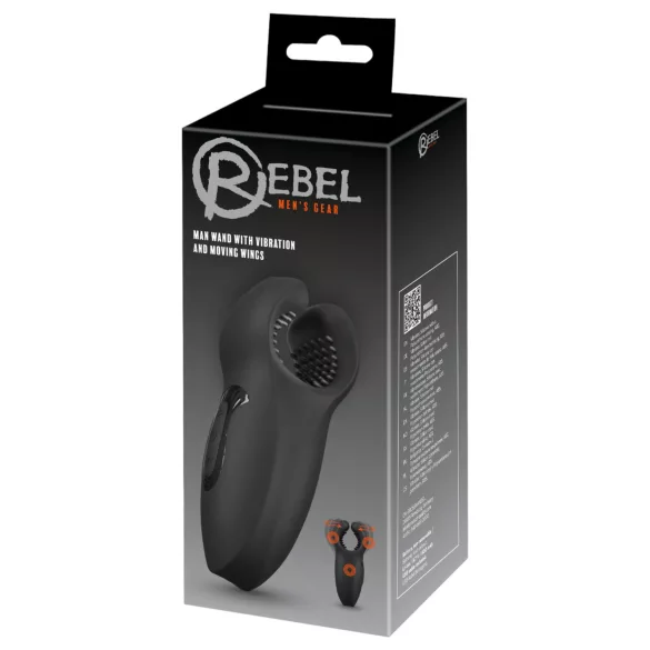 Rebel - wibrujący stymulator żołędzi z ruchomym ramieniem (czarny)