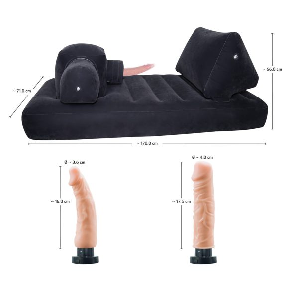 You2Toys Velvet Luxury - maszyna do seksu z wbudowanym łóżkiem - czarna
