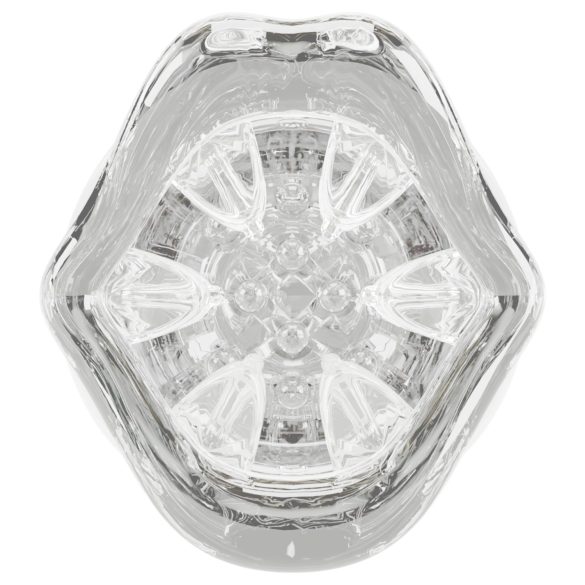 Stroker - masturbator męski wibrująco-obrotowy - przezroczysty