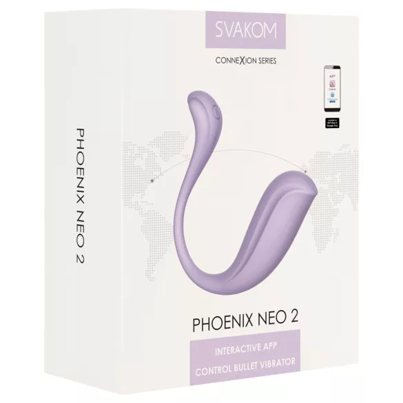 Svakom Phoenix Neo 2 - wibrujące jajko sterowane aplikacją - fioletowy